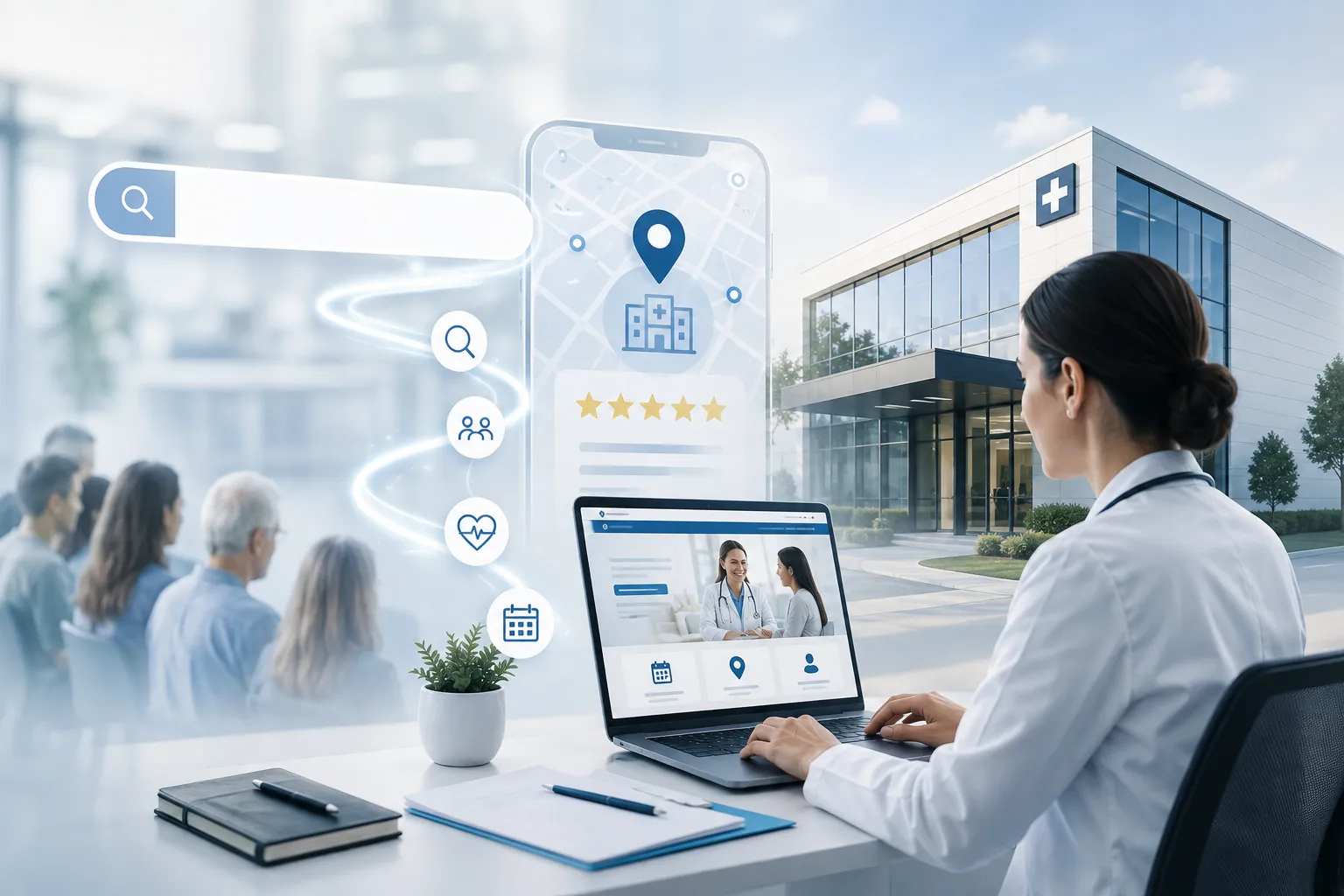 A clinician reviewing practice performance data